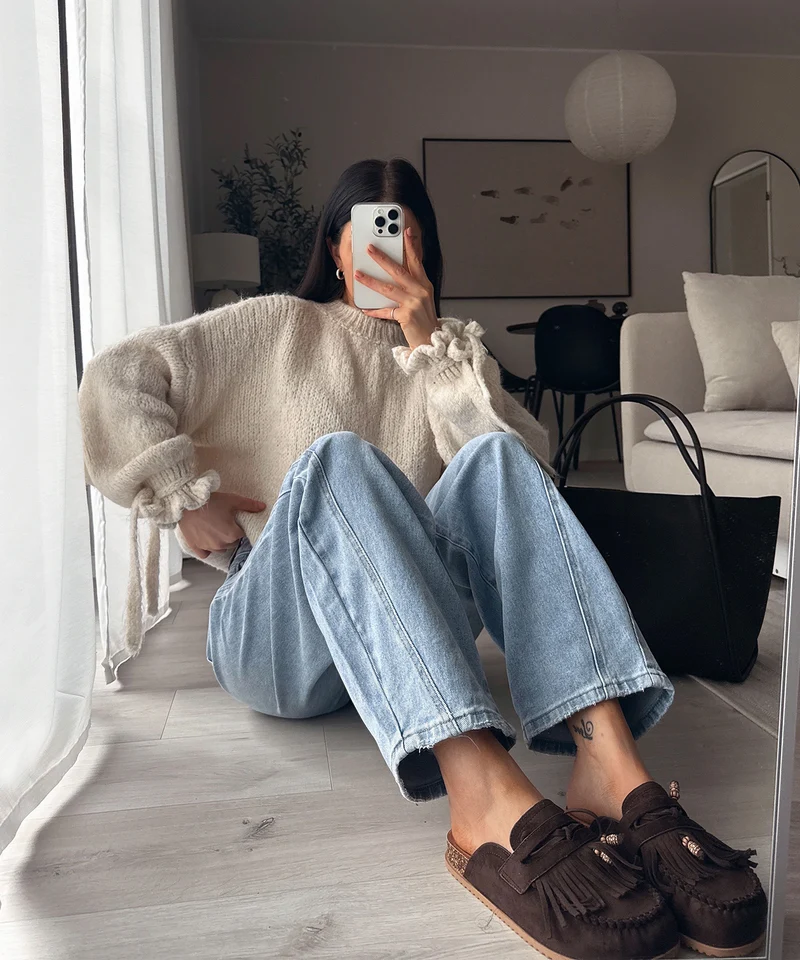Barrel Jeans Miranda Hellblau