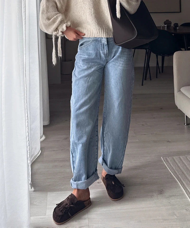 Barrel Jeans Miranda Hellblau