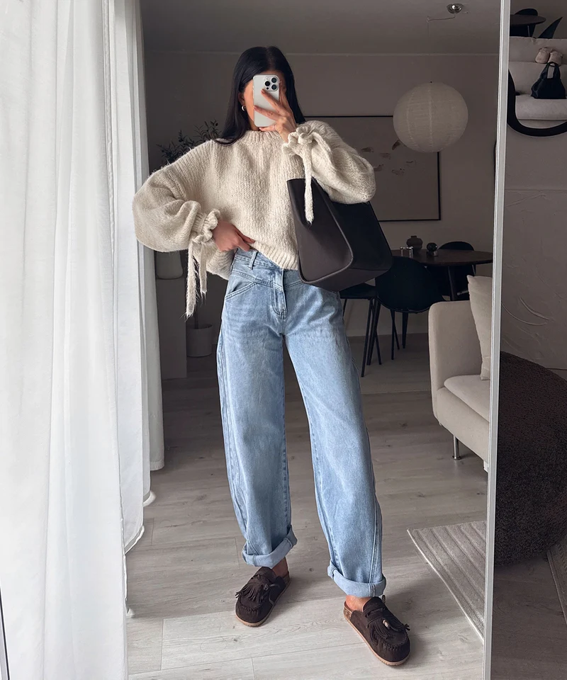 Barrel Jeans Miranda Hellblau