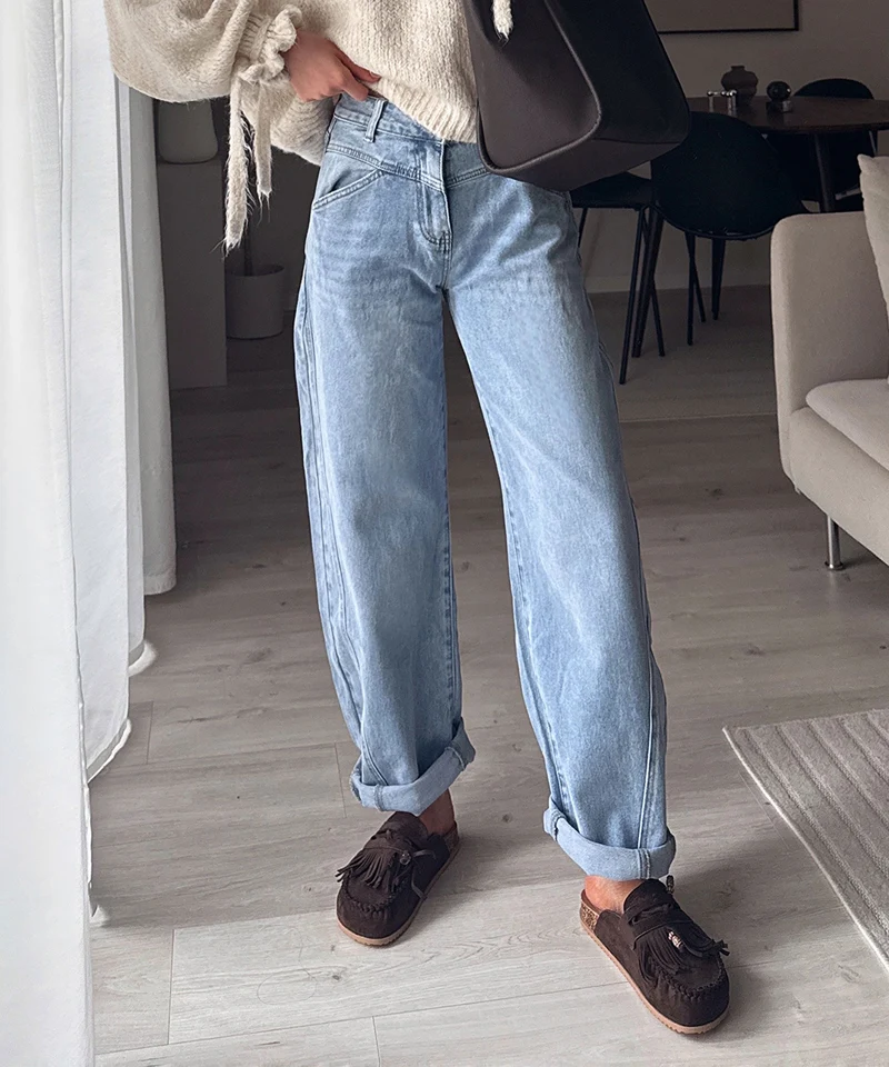 Barrel Jeans Miranda Hellblau