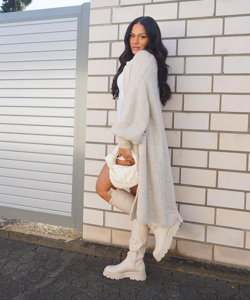 Cardigan Leilani lang Beige
