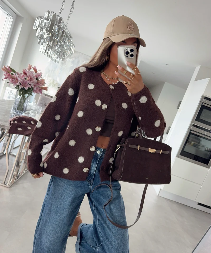 Cardigan mit Schal Joelle Braun