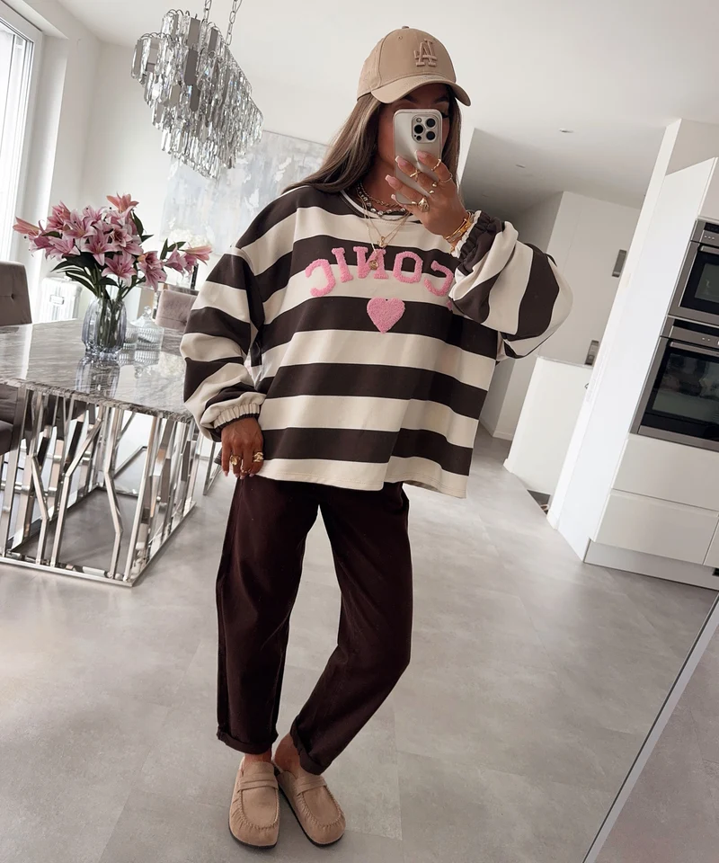 Stretch Mom Jeans Peppi Braun