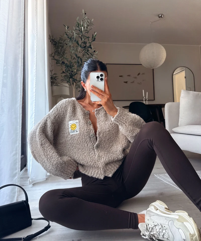 Boucle Cardigan Lalya Taupe