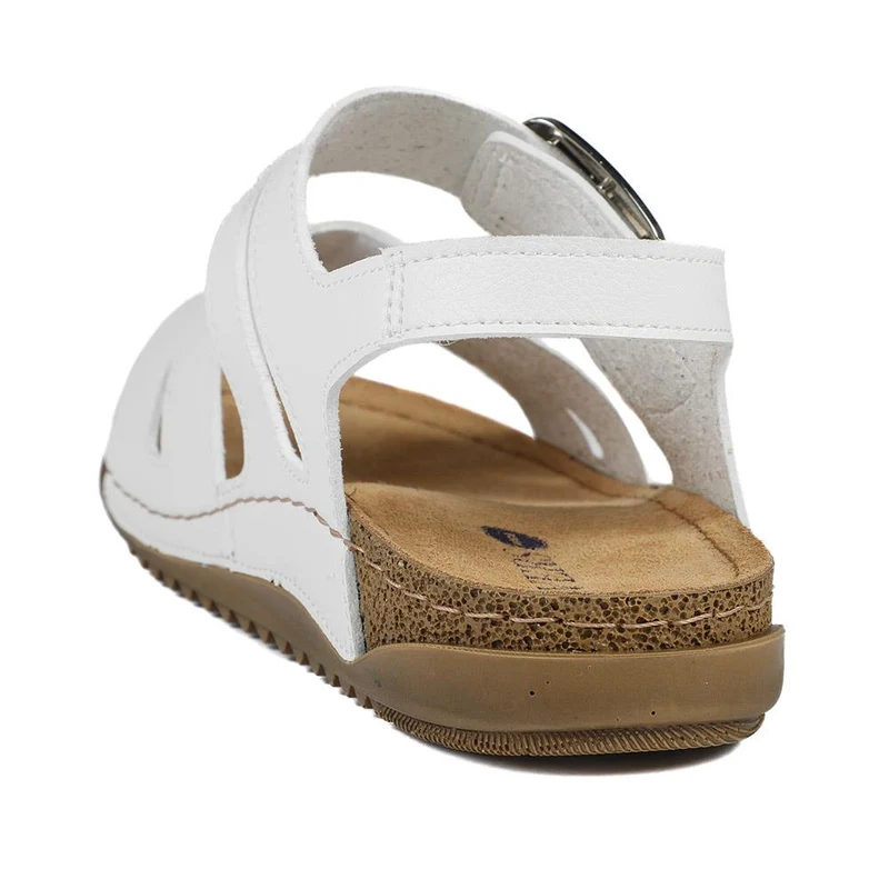 Wide Fit Sandals with Buckle Detail - SERAY43008 / 329 224 - White