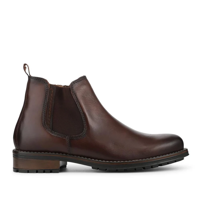 Wide Fit Premium Leather Chelsea Boots - FBFOO42007 / 327 999 - Brown