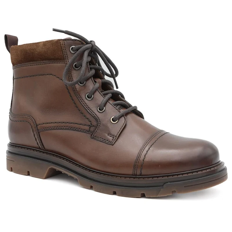 Wide Fit Leather Lace Up Boots - FBFOO44000 / 329 736 - Brown
