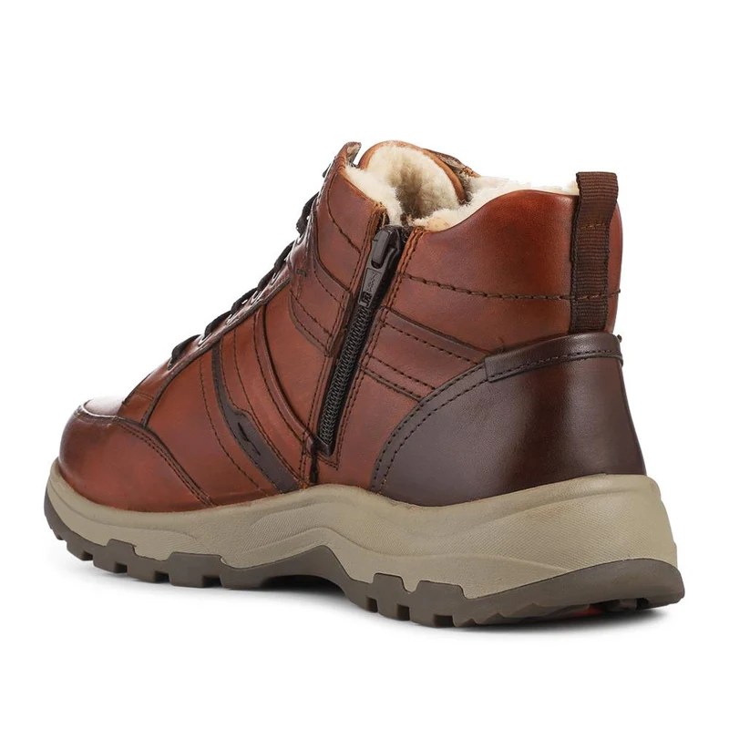EasyFit Extra Wide Warm Lined Walking Boots - JACOB / 328 143 - Cognac