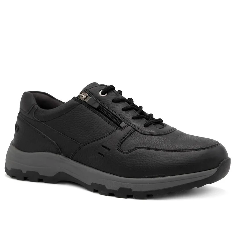 EasyFit Extra Wide Leather Lace Up Trainers - BENJAMIN / 330 157
