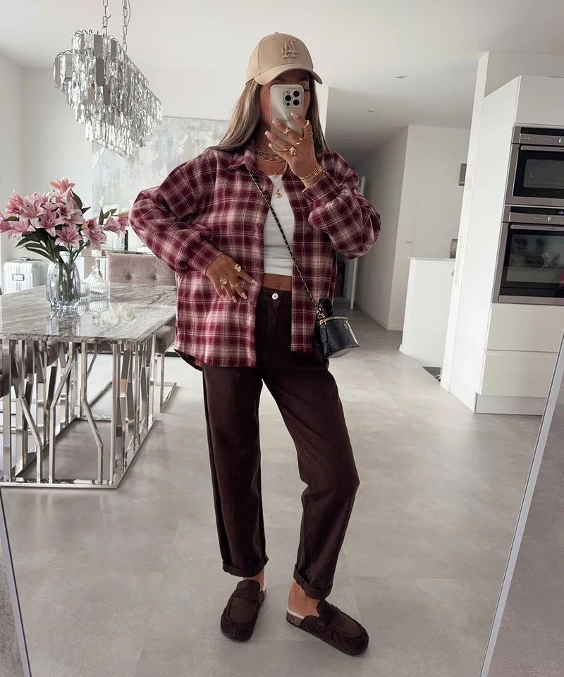 Stretch Mom Jeans Peppi Braun