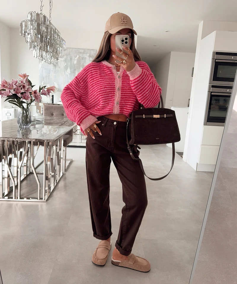 Stretch Mom Jeans Peppi Braun
