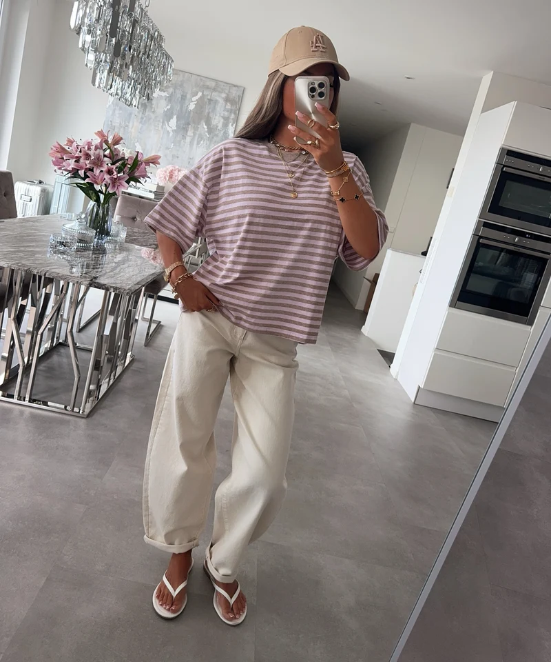 Streifen Shirt Tailou Rosa