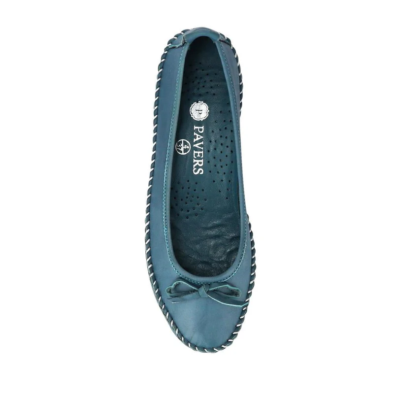 Stitched Leather Pumps - SIMIN41002 / 326 773 - Denim