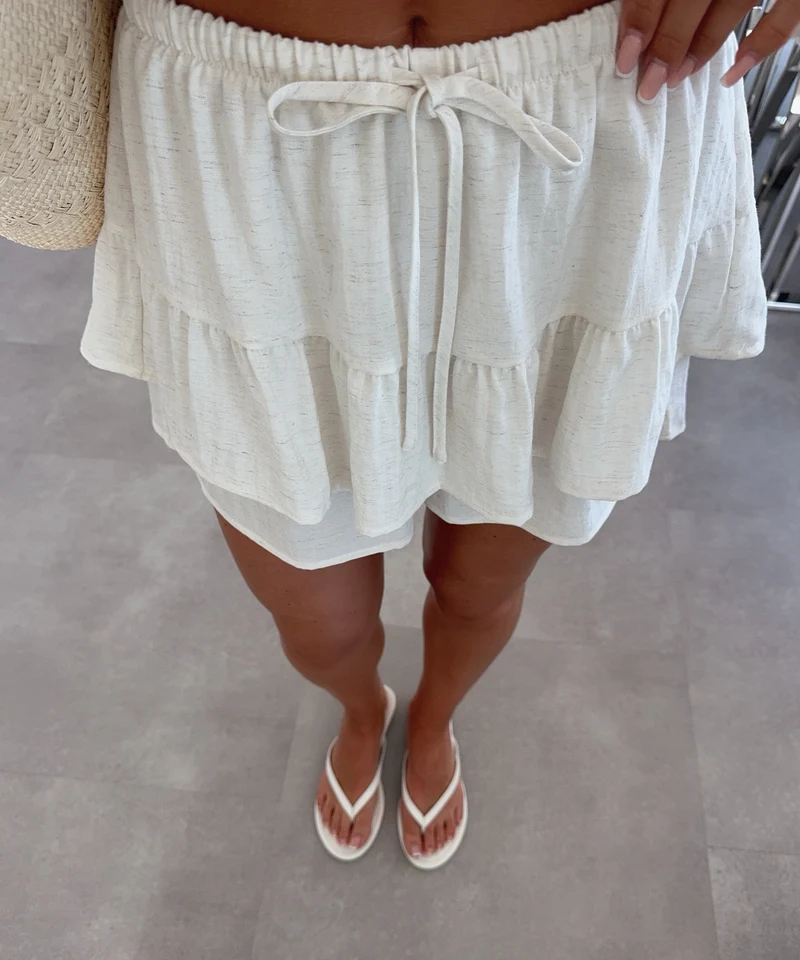 Leinen Look Hosenrock Magda Beige