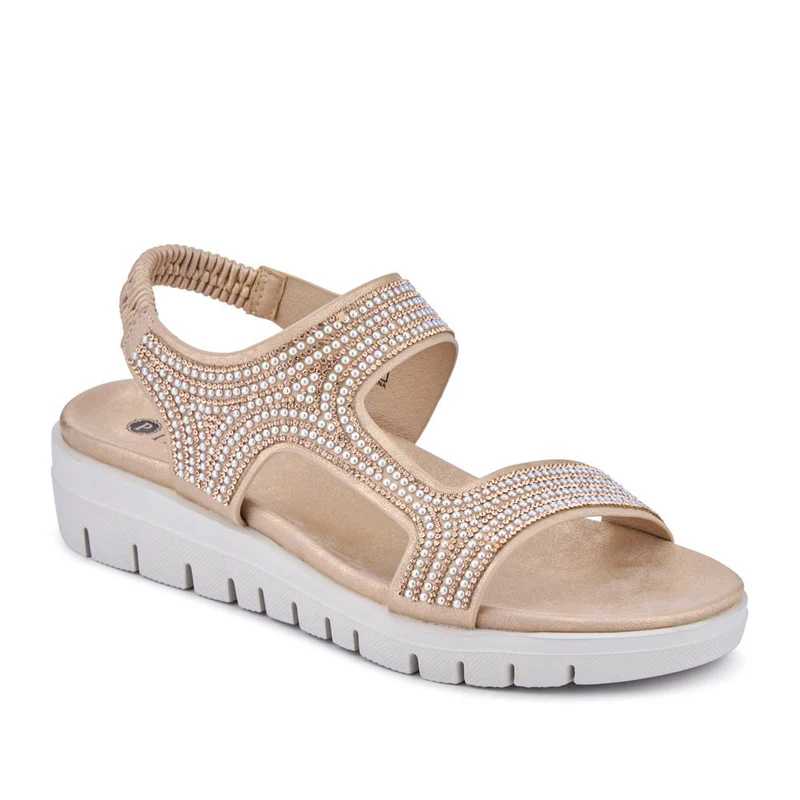 Elasticated Embellished Sandals - BAIZH41002 / 327 189