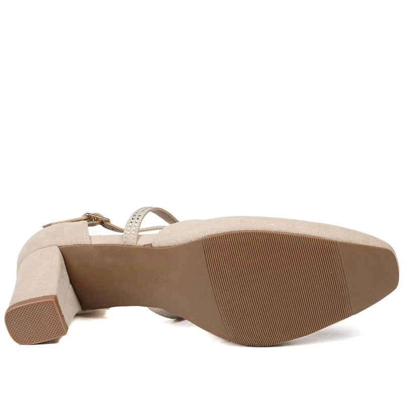 Closed-Toe Block Heels - PLAN40011 / 326 163 - Beige
