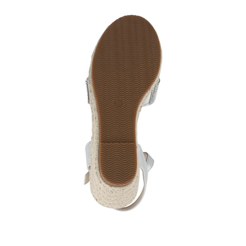 Tall Wedge-Heeled Espadrilles - WBINS41041 / 327 222 - Silver