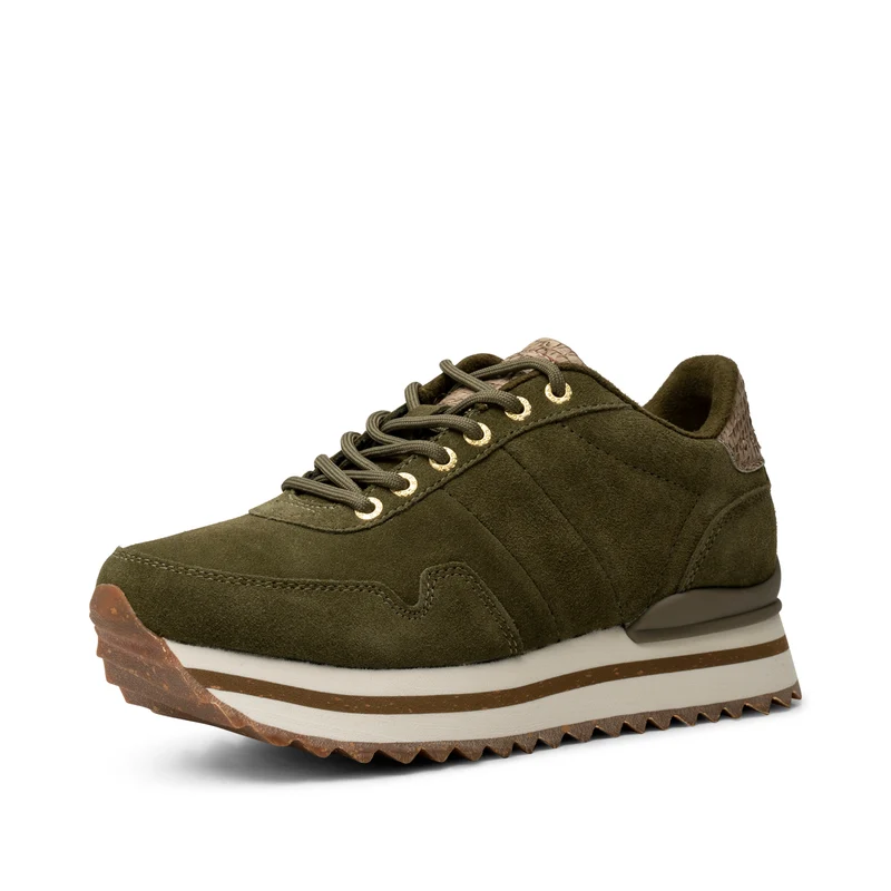 Nora III Suede Plateau - Dark Olive