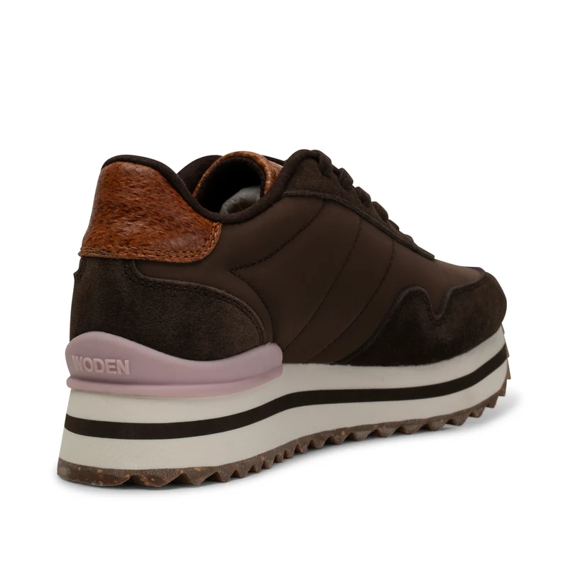 Nora III Leather Plateau - Chocolate
