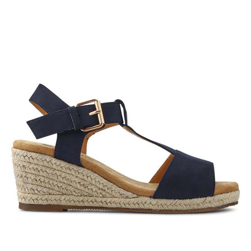 Casual Buckled Espadrilles - WBINS41058 / 327 258 - Navy