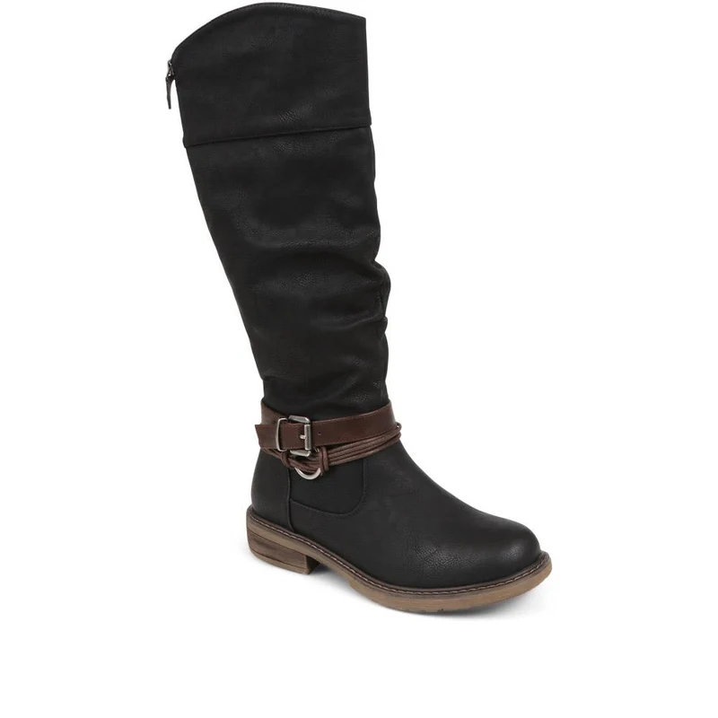 Buckle-Detailed Knee-High Boots - WBINS38070 / 324 380