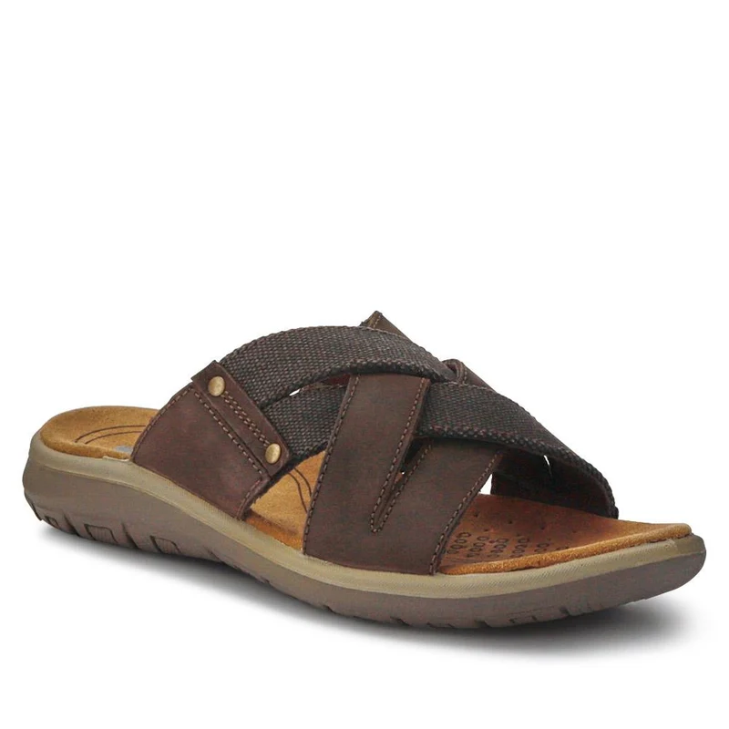 Men's Leather Mules - DDIN41007 / 327 062 - Brown