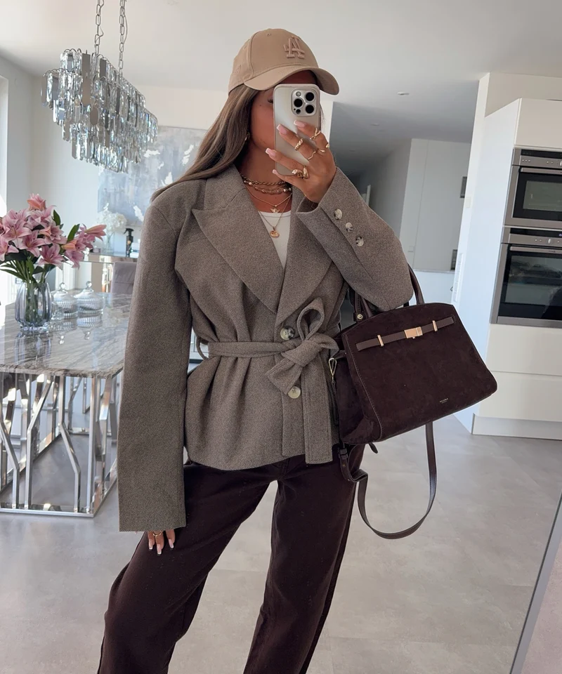 Kurzer Mantel Orelia Taupe