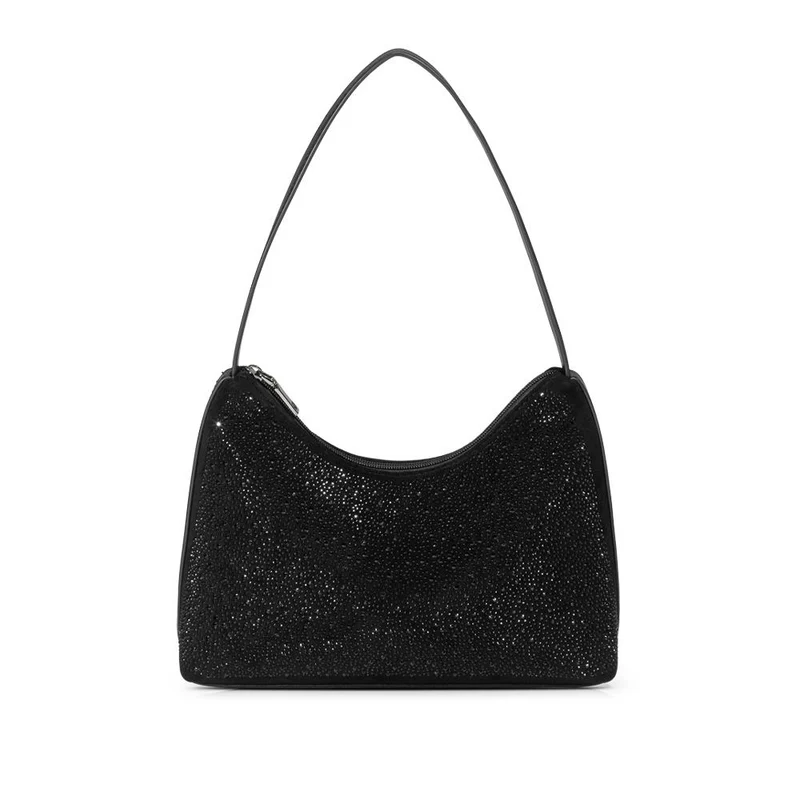Zip Up Embellished Shoulder Bag - RIM42004 / 328 618 - Black