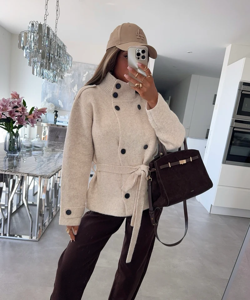 Strick Jacke Ilyria Beige