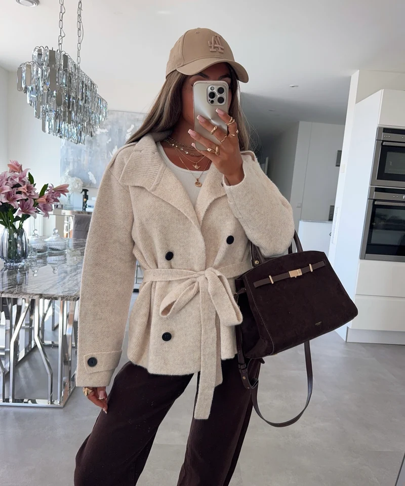 Strick Jacke Ilyria Beige