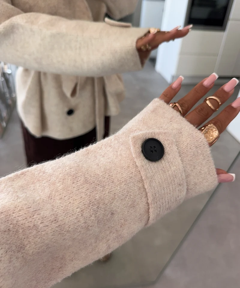 Strick Jacke Ilyria Beige