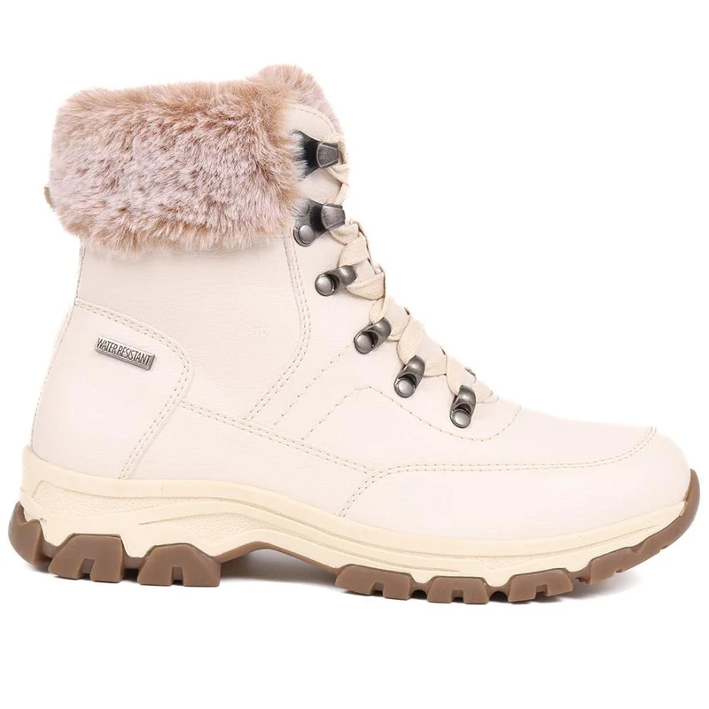 Wide Fit Water Resistant Weather Boots - WOIL40066 / 326 384 - Off White