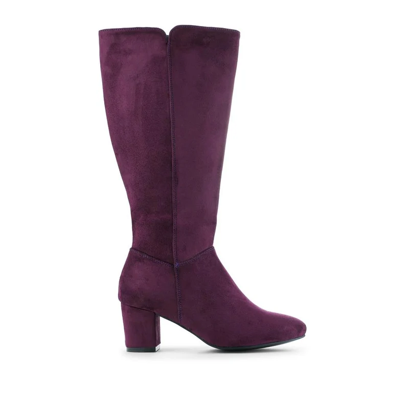 Smart Block Heel Long Boots With Inside Zip - WBINS42076 / 327 972 - Purple