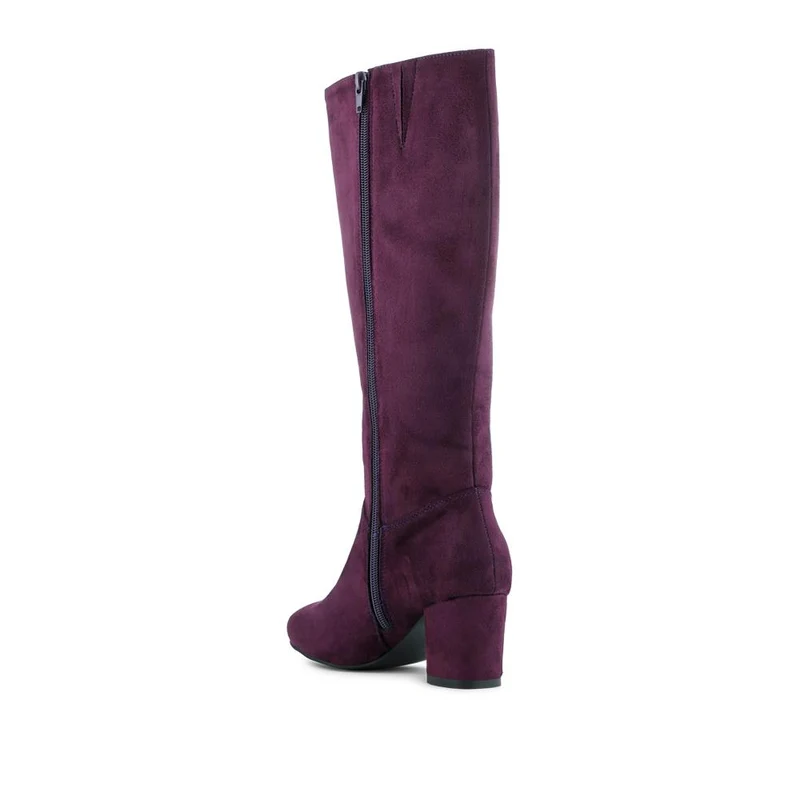 Smart Block Heel Long Boots With Inside Zip - WBINS42076 / 327 972 - Purple