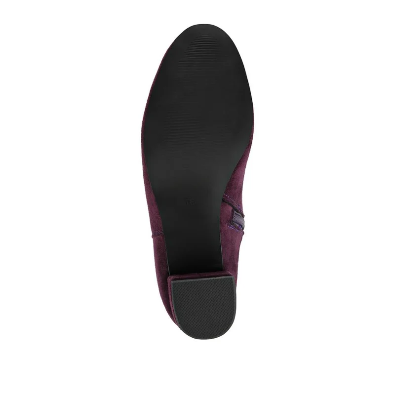 Smart Block Heel Long Boots With Inside Zip - WBINS42076 / 327 972 - Purple