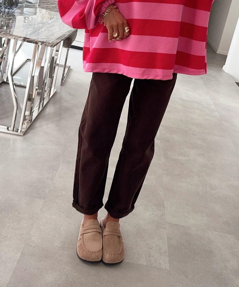 Stretch Mom Jeans Peppi Braun