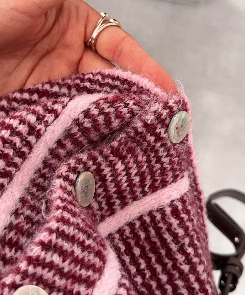 Kurzarm Strickjacke Camilla Weinrot