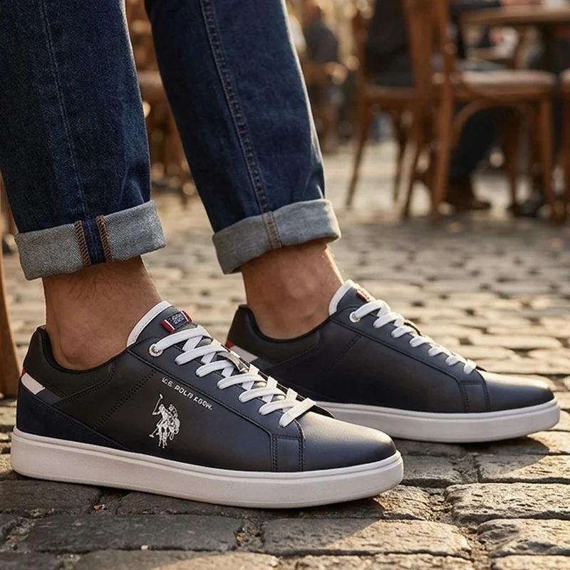 US POLO ASSN Rokko Lace Up Trainers - USPOL43001 / 330 390 - Navy