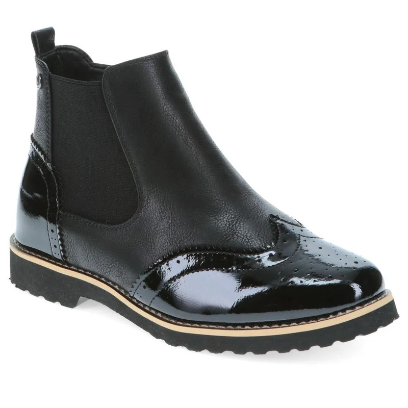 Wide-Fit Brogue Ankle Boots - WBINS40233 / 326 349