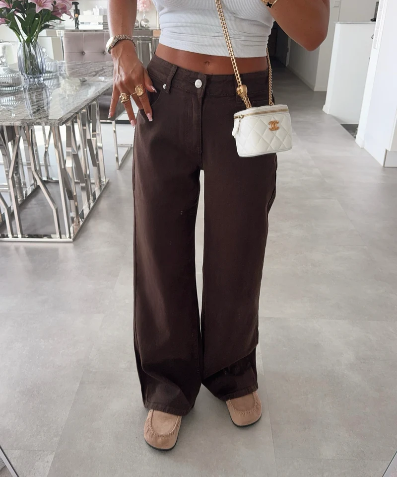 Stretch Straight Leg Jeans Kessi Braun