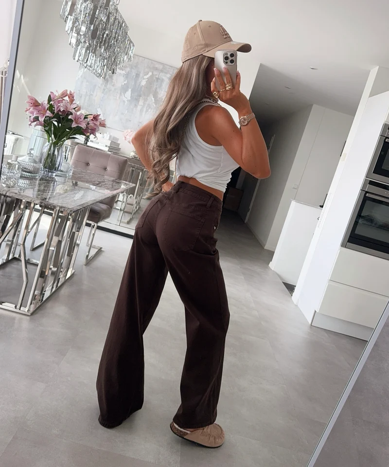 Stretch Straight Leg Jeans Kessi Braun