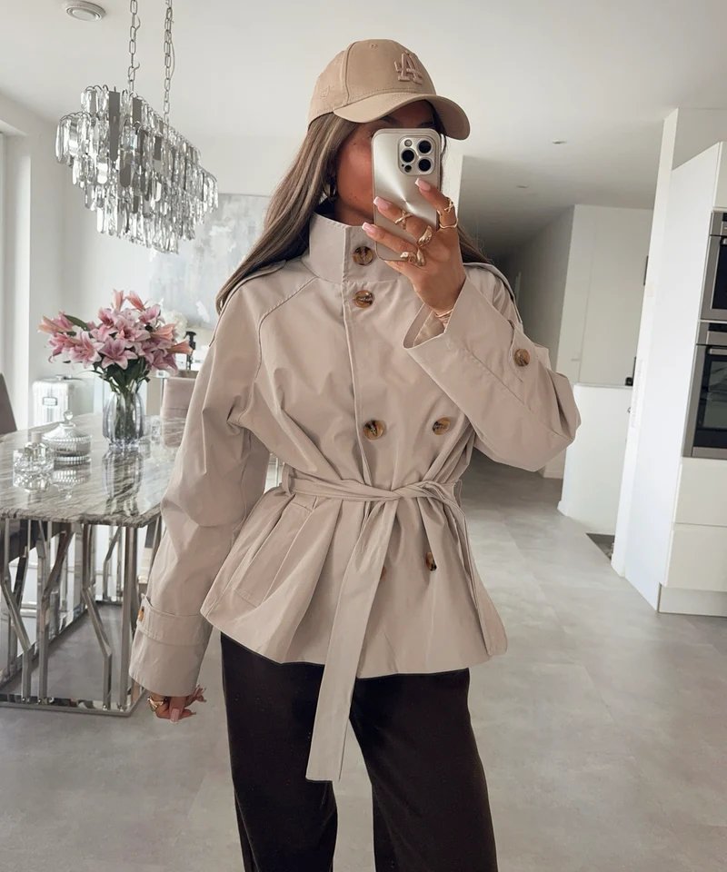 Short Trenchcoat Jacke Olya Beige