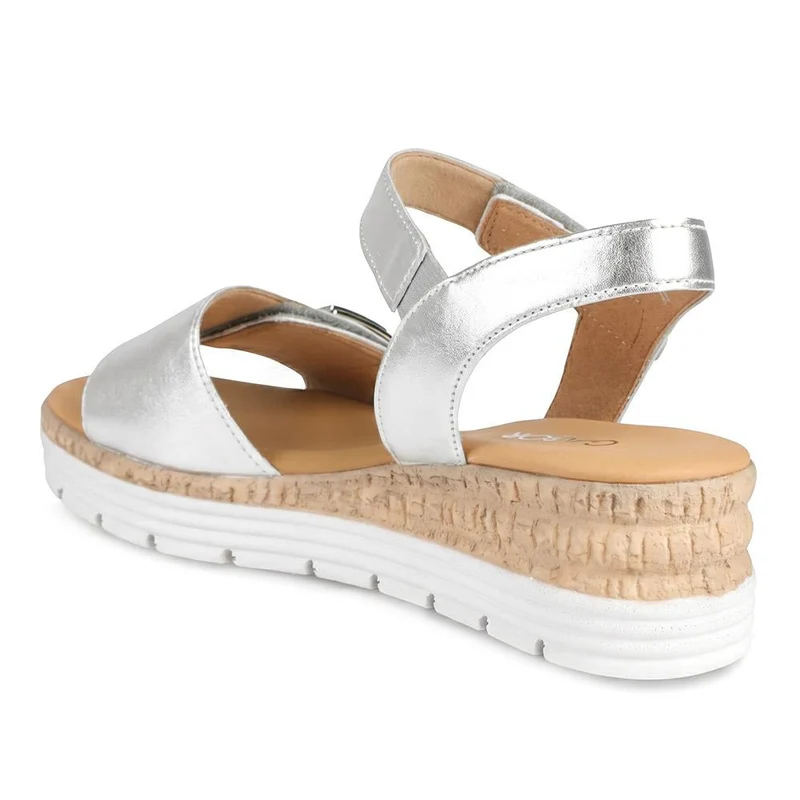 Gabor Leather Adjustable Fastening Sandals - GABC43516 / 330 455 - Silver