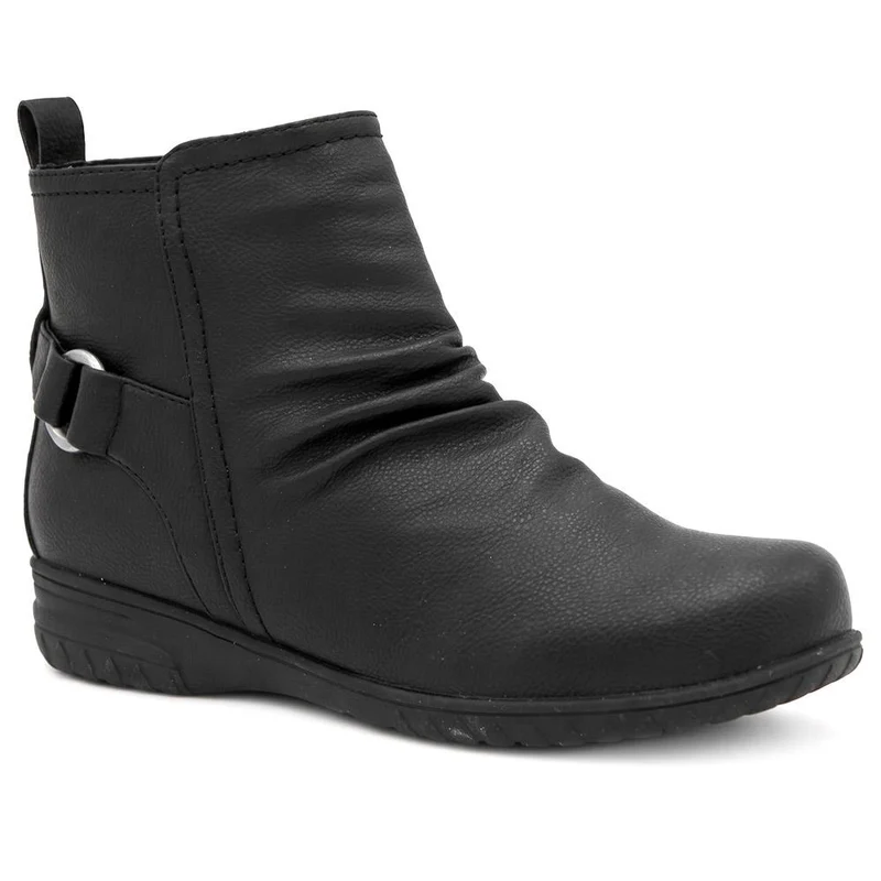 Wide Fit Creased Design Smart Ankle Boots - WBINS44066 / 329 953