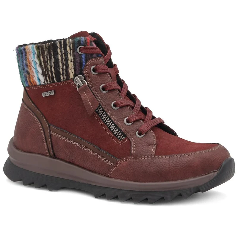 Warm Lined Knitted Cuff Grippy Ankle Boots - WBINS44074 / 330 074