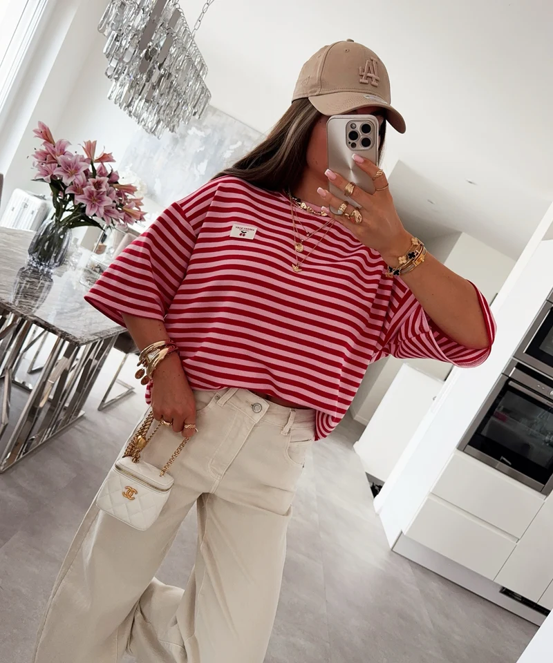 T-Shirt Cleo Streifen Rot