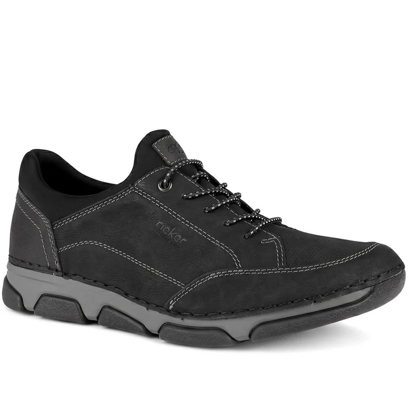 Rieker Wide Fit Bungee Lace Slip On Trainers - RKR44518 / 329 910 - Charcoal