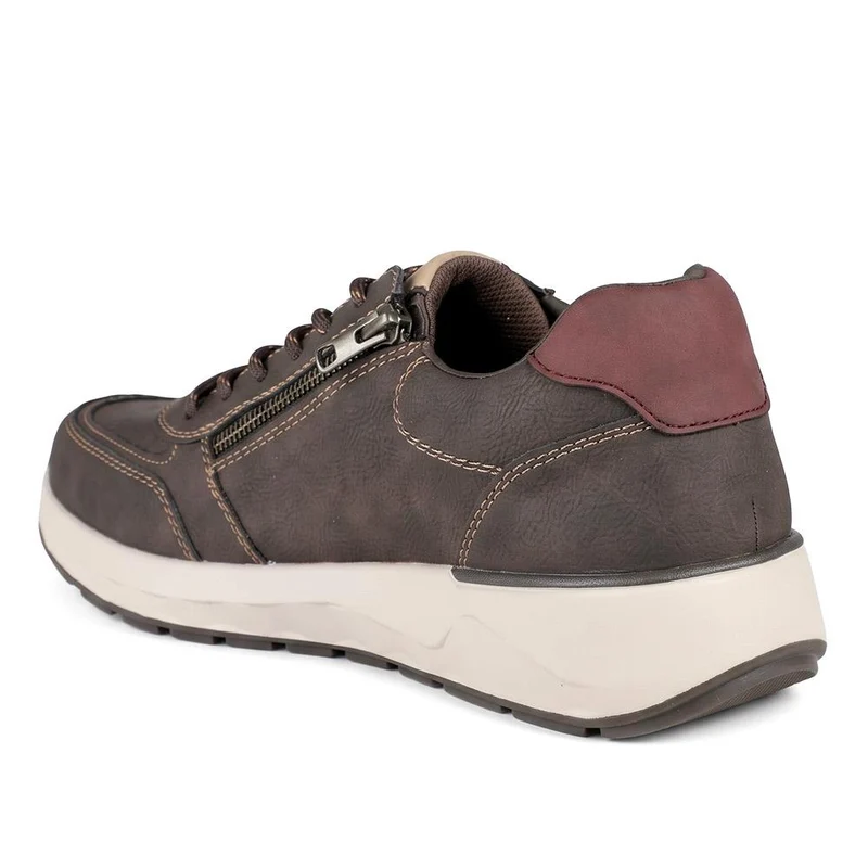 Rieker Extra Wide Zip & Lace Trainers - RKR44509 / 329 909 - Brown