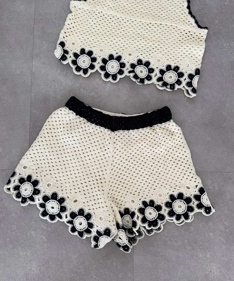 Häkel Shorts Pia Beige
