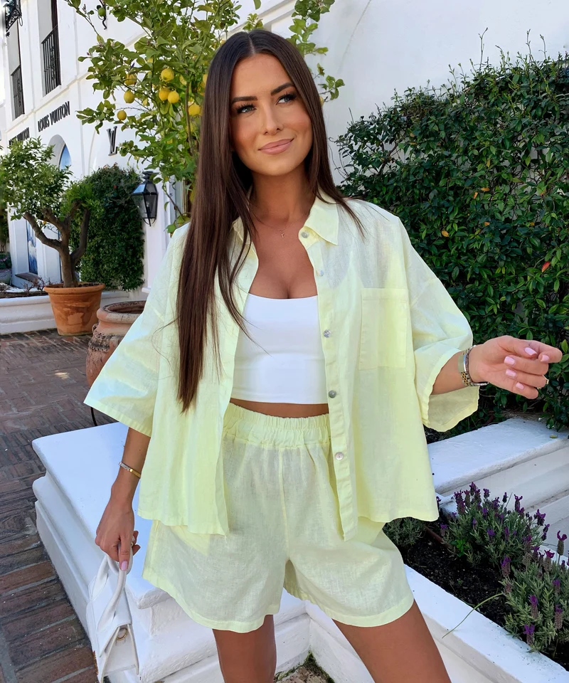 Leinenshorts Alessa Gelb
